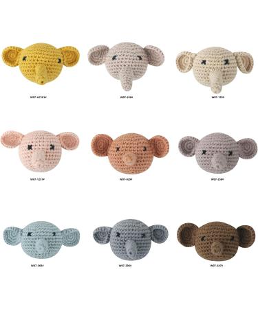 Eco-Friendly Mini Knitted Elephant Pacifier Chain - Soft Cotton PVC-Free Baby Clip & DIY Crochet Beads Decoration for Newborns - Buy Online on GoSupps.com
