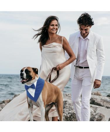 Maustlie Dog Smoking Bandana | Adjustable Triangle Scarf for Weddings & Parties | Formal Pet Accessory (Blue Size L) - Buy Online on GoSupps.com