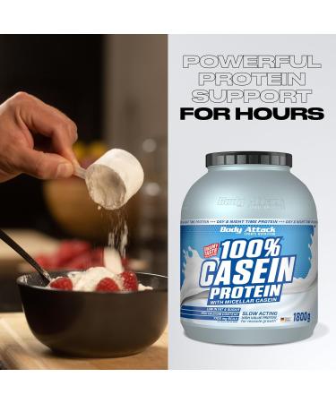Body Attack 100% Casein Protein Vanilla Cream - 1.8 kg | High-Quality Muscle Building Supplement - Ideal for Long-Term Protein Care - Buy Online on GoSupps.com
