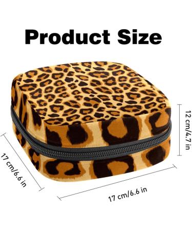 Javenproeqt Portable Women's Binding Bags - Menstrual Cup Pocket & Pads for Teen Girls | Brown Leopard Pattern - Buy Online on GoSupps.com