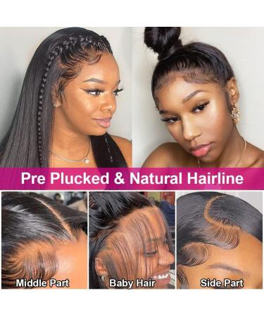 ALIPOP 180% Density 13x4 HD Lace Front Human Hair Wig 26 Inch Natural Black Straight Wig for Women - Pre Plucked with Baby Hair - 100% Real Hair - Buy Online on GoSupps.com