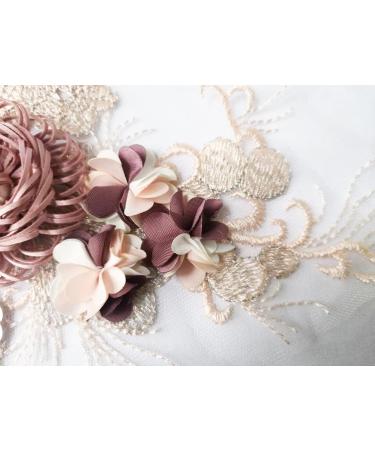 RUINUO 3D Lace Beads Flower Applique Patch - Handmade Floral Embroidered Sew On Patch for Wedding Dress - Colorful Rose Design - 1pcs - Buy Online on GoSupps.com