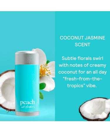 Peach Not Plastic Deodorant Stick Refill | Aluminum Free | 48 Hour Protection | Coconut Jasmine Scent | Vegan Cruelty Free | 1.78 oz - Buy Online on GoSupps.com