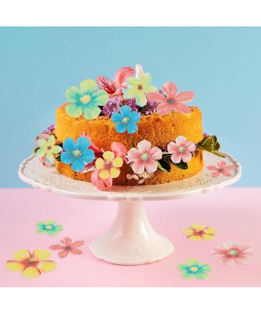 35 Pcs Edible Flowers Cake Decorations Wafer Paper Flower Cupcake Toppers for Decorating Edible Flower Cake Topper Colorful Rice Paper Cake Food Decoration for Wedding Birthday Baby Shower Party - Buy Online on GoSupps.com