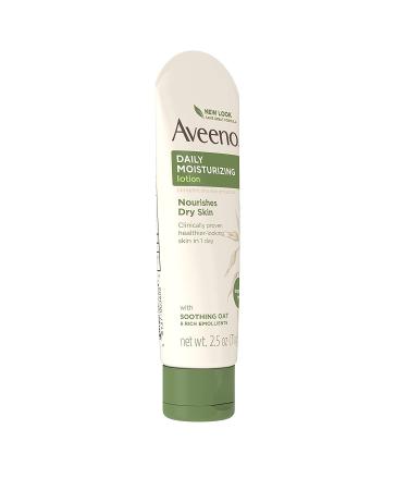 Aveeno Daily Moisturizing Body Lotion 2.5oz (3 Pack) | Fragrance-Free, Nourishing Oat Formula for Dry Skin - Buy Online on GoSupps.com