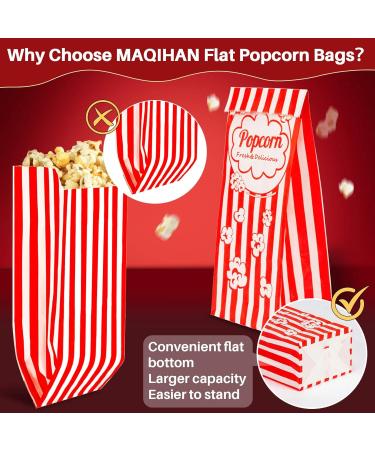 MAQIHAN 50 Popcorn Bags Individual Servings - Flat Bottom Paper Popcorn Bags Party Pop Corn Sleeves Bulk Carnival Halloween Snack Packs Gift Favor Treat bolsas para palomitas Movie Night Supplies - Buy Online on GoSupps.com