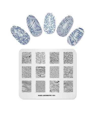 Alexnailart Nail Art Stamping Plate Template Image Plate Nail Art Tools Christmas Fashion Flower Geometry Pattern (GE003)