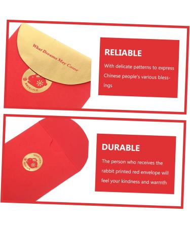 EXCEART 60 Pcs Year of The Rabbit Red Envelope Bag Year of The Rabbit Envelopes Cash Envelopes Hongbao 2023 Gift Card Wallet Red Envelopes New Year Chinese Zodiac Spring Festival Bag 12pcs - Buy Online on GoSupps.com