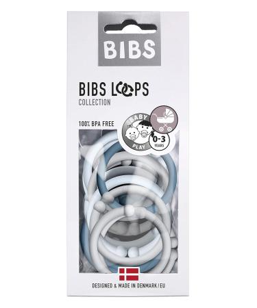 BIBS Loops 12-Pack BPA Free | Made in Denmark | One Size (0-36 Months) | Cloud/Baby Blue/Petrol - Buy Online on GoSupps.com