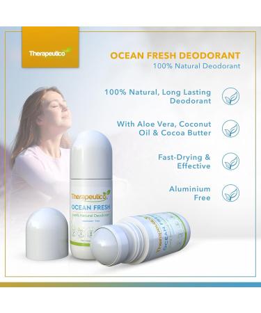 100% Natural Vegan Roll-On Deodorant | Ocean Fresh | Fresh Unisex Roll-on Deodorant | No Sulfates Parabens Aluminium | Travel Friendly - Buy Online on GoSupps.com