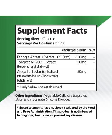 Lower Mainland Fadogia Agrestis Extract with Tongkat Ali & Turkesterone for Men | 750mg per Capsule (120 Servings) | Male Enhancement Supplement for Health & Fitness - Buy Online on GoSupps.com