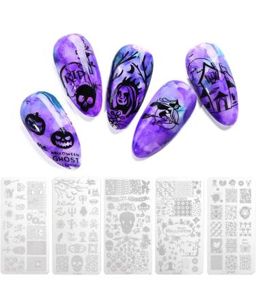 Lurrose 5-St Halloween Nail Art Templates - Devil Design Stencils for Manicure | International Shipping - Buy Online on GoSupps.com