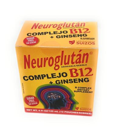 Neuroglutan B Complex Dietary Supplement Sugar Free 12 Pouches 4 Fl Oz