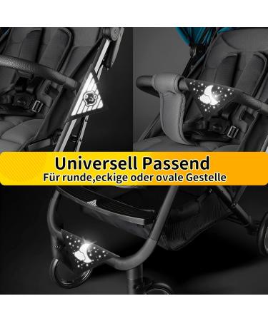 4 Universal Security Reflectors for Strollers - Velcro Fasteners | Sweet Babies & Clouds Moon Star Motif - Buy Online on GoSupps.com
