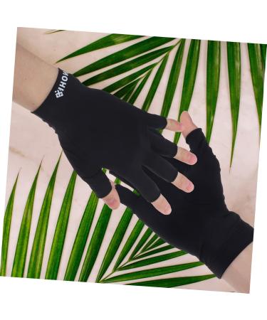 BRIGHTFUFU 1 Pair UV Gloves summer sunblock gloves touchscreen gloves nail art fingerless gloves sun protection gloves for women nail dryer UV glove nail gel fabric major women's summer beach 19.5x8cm Black - Buy Online on GoSupps.com