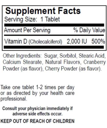 Dialyvite - Vitamin D3 Chewable Supplement (2 000 IU) - 90 Tablets - Buy Online on GoSupps.com