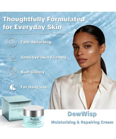 Barrier Repair Face Moisturizer with Ceramides Peptides & Niacinamide Retinol Hydrating Cream with Hyaluronic Acid Aloe & Mushroom Extracts Day and Night Use - Buy Online on GoSupps.com