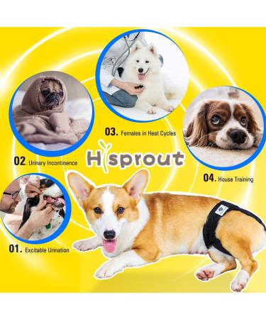 Hisprout Female Dog Diaper - Reusable Washable & Durable Pants for Dogs | Gray Footprints MM Size - Buy Online on GoSupps.com