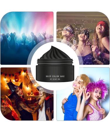Temporary Hair Dye Wax Instant Colors Styling Cream Washable Hair Dye Color Commonly Used Temporary Hair Color Wax for Men Women and Adults Hairstyle Tint for Parties Cosplay Black - Buy Online on GoSupps.com