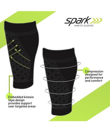 Spark Brownmed Kinetic Calf Sleeve - Compression Calf Brace with Kinesiology Tape for Running & Cycling - Leg Support for Shin Splints - Large for Men & Women - International Shipping Available - Buy Online on GoSupps.com