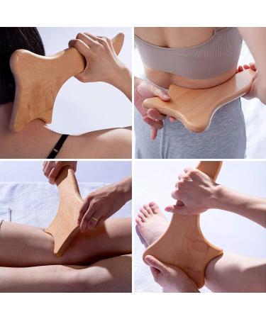 BOUNABAY GUA SHA SHalymphdrainage Massage Device - Wooden Gua Sha Tool for Body Back and Neck Therapy | Perfect Health & Household Care Set - Buy Online on GoSupps.com