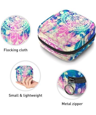 Colorful Dreamcatcher Feather Period Bag - GIAPB Sanitary Napkin Storage & Travel Makeup Pouch - Buy Online on GoSupps.com