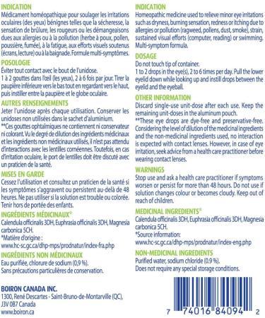 Boiron Optique 1 Eye drops used to relieve minor eye irritations such as dry itchy or red burning eyes due to allergies or computer eye strain. 30 unit-doses - Buy Online on GoSupps.com