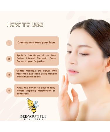 Turmeric & Bee Pollen Facial Serum - Hydrating Face Serum for Dry Skin | Moisturizing Jojoba Oil & Vitamin E | Perfect Gift for Women - 1 OZ - Buy Online on GoSupps.com