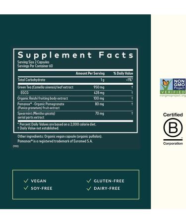 Gaia Herbs Infinity Glow - Women's Skin Support Supplement - Skin Care for Women with Green Tea EGCG Reishi Mushroom Pomanox Pomegranate & Spearmint - 120 Vegan Capsules (30-Day Supply) - Buy Online on GoSupps.com