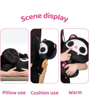 Mewaii Black Bone Cat 14'' Soft Skeleton Mushroom Stuffed Animal Plush Pillow Toy - Buy Online on GoSupps.com