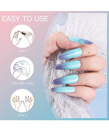 Color Changing Gel Nail Polish Set - 6 pcs Temperature Changing Mood Colors | Long Lasting Fun Nail Art Kit for Women | Soak Off UV LED Polish Gift - Buy Online on GoSupps.com