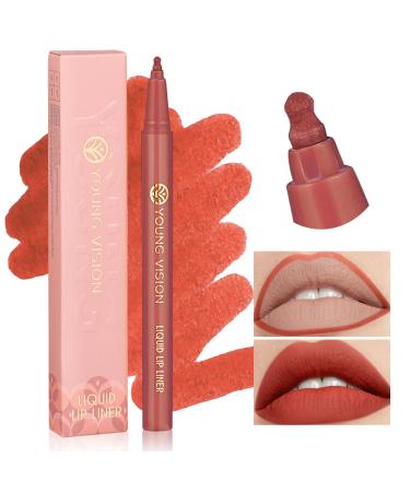 YOUNG VISION Gourd-Shaped Precision Liquid Lipstick & Lipliner - Nude Matte Perfection