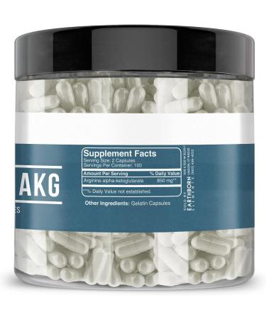 Earthborn Elements Arginine AAKG 200 Capsules Pure & Undiluted No Additives 200 Count (Pack of 1) - Buy Online on GoSupps.com