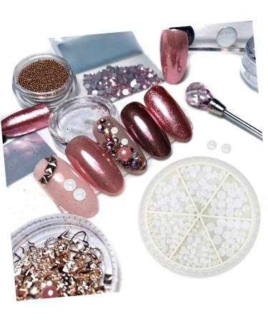 Ipetboom 1 Box Nail Decorations Pearl Flatback Beads Round Flatback Bulk Crafts Gemstones Bulk Pearl Manicure Ornament Nail Art Decoration Pearl Nail Charm Diamond Abs White Delicate 3d 6.5X6.5X1cm White - Buy Online on GoSupps.com