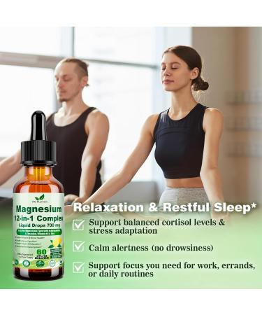2 Pack 12-in-1 Magnesium Complex Liquid Drops Chelated Magnesium Citrate Glycinate Taurate Malate Aspartate w. Ashwagandha Theanine D3 & Zinc for Relaxation Sleep Immune Health & Muscle Function Lemon 2 Fl Oz (Pack of 2) - Buy Online on GoSupps.com