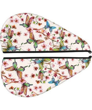 Microfiber Hair Towel Wrap - Soft Super Absorbent Watercolor Floral Design for Long Curly Hair - Quick Dry Coral Velvet Hair Cap for Women - Buy Online on GoSupps.com