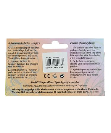 Eulenspiegel 000663 Extra Long Black Artificial Eyelashes for Carnival & Theme Parties 1 Pack - Buy Online on GoSupps.com