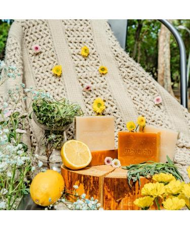 Menorah Skincare | Natural Lemongrass Handmade Bar Soap - 100% Essential Oils for Nourishing & Moisturizing Body Care - Unisex Luxury Soap - Buy Online on GoSupps.com