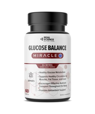 Real Science Nutrition Glucose Balance Natural Nitric Oxide Support for Healthy Glucose Metabolism Circulation Energy & Nutrient Utilization Metabolic Wellness Supplement