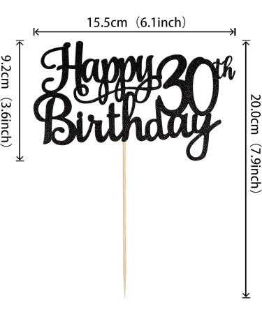 Xsstarmi 1 Pack Happy 30th Birthday Cake Topper Glitter Happy 30 Cake Pick Cheers to 30 Years Cake Topper 30 Fabulous Cake Decoration for 30th Birthday Anniversary Party Decorations Black 30th Black - Buy Online on GoSupps.com