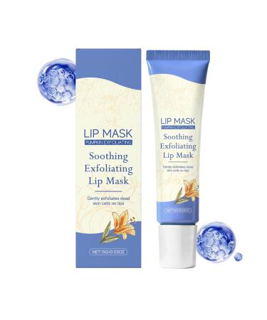 Pumpkin Exfoliating and Soothing Lip Mask Moisturizing Sleeping Lip Mask Long-Lasting Moisturizing Gentle Exfoliation Reduces Dryness Nourishing Lip Balm Lip Care Christmas Gift 0.53 Oz