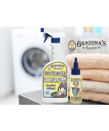 Grandma's Secret Spot Remover Laundry Spray - Chlorine Bleach-Free Stain Remover - Fabric Stain Remover for Clothes - 16 oz & 2 oz Combo Pack - Buy Online on GoSupps.com