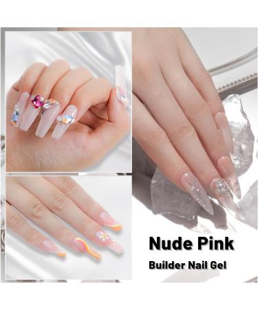 7-in-1 Pink Builder Nail Gel 15ML - Gel Polish for Strengthener, Extension, Rhinestone Base Coat - Soak Off UV LED Gel with Brush in Bottle - Aokitec - Buy Online on GoSupps.com