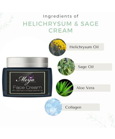 Merja Face cream with Helichrysum & Sage Essential Oils- Day and Night- Face cream with Collagen Helichrysum oil and sage-Skin Care- Face Moisturizer -Premium Quality 50ml 1.7 oz (Pack of 2) 3.4 Ounce (Pack of 1) - Buy Online on GoSupps.com