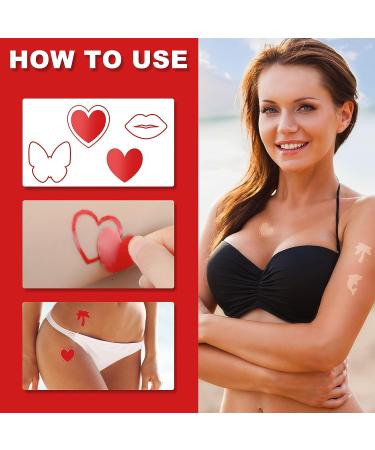 720 Perforated Body Stickers: Self-Adhesive Tanning Stickers in 9 Styles (Red) - Perfect for Sunbathing, Tanning Beds, and Beach Accessory - Playboy, Hearts, Butterflies, Lips Design - Buy Online on GoSupps.com