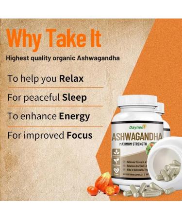 AIHIYO Ashwagandha Capsule 500mg Herbal Supplement with MACA Root Vitamin D2 and Vitamin C 60 Count - Buy Online on GoSupps.com