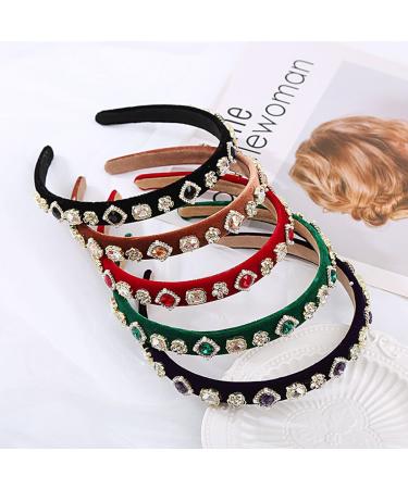 scicent Purple Headband Vintage Crystal Rhinestone Hairbands Bling Sparkle Diamond Hair Band Velvet Padded Hair Hoops Party Wedding Head Hoop Fashion Hair Accessories for Women - 27321 - Buy Online on GoSupps.com