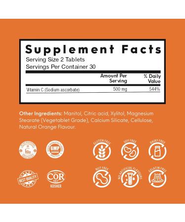 Nutrameltz Vitamin C 250mg | For Healthy Bones & Maintain Immune System | 60 Melting Tablets - Buy Online on GoSupps.com