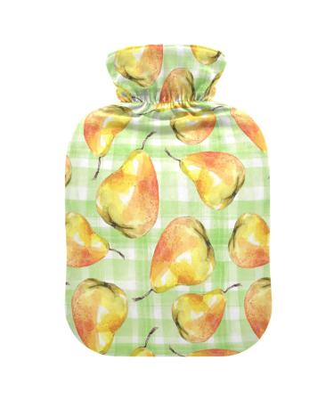 Hot water bottles with cover fruit pear lemon hot water bag for pain relief heat and cold therapy foot and bed warmer 2 liters