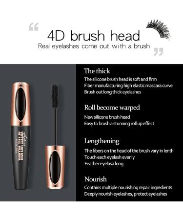 HOUSN Waterproof Mascara 4D Silk Fiber Volume Mascara Black Thickening and Lengthening Mascara Lasts All Day Smudge-Proof Adds Natural Glamour - Buy Online on GoSupps.com